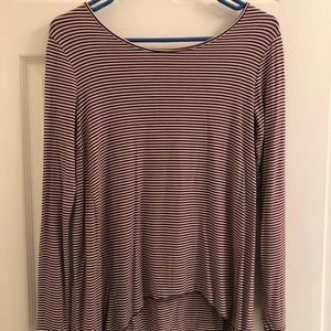 red and white striped long sleeve